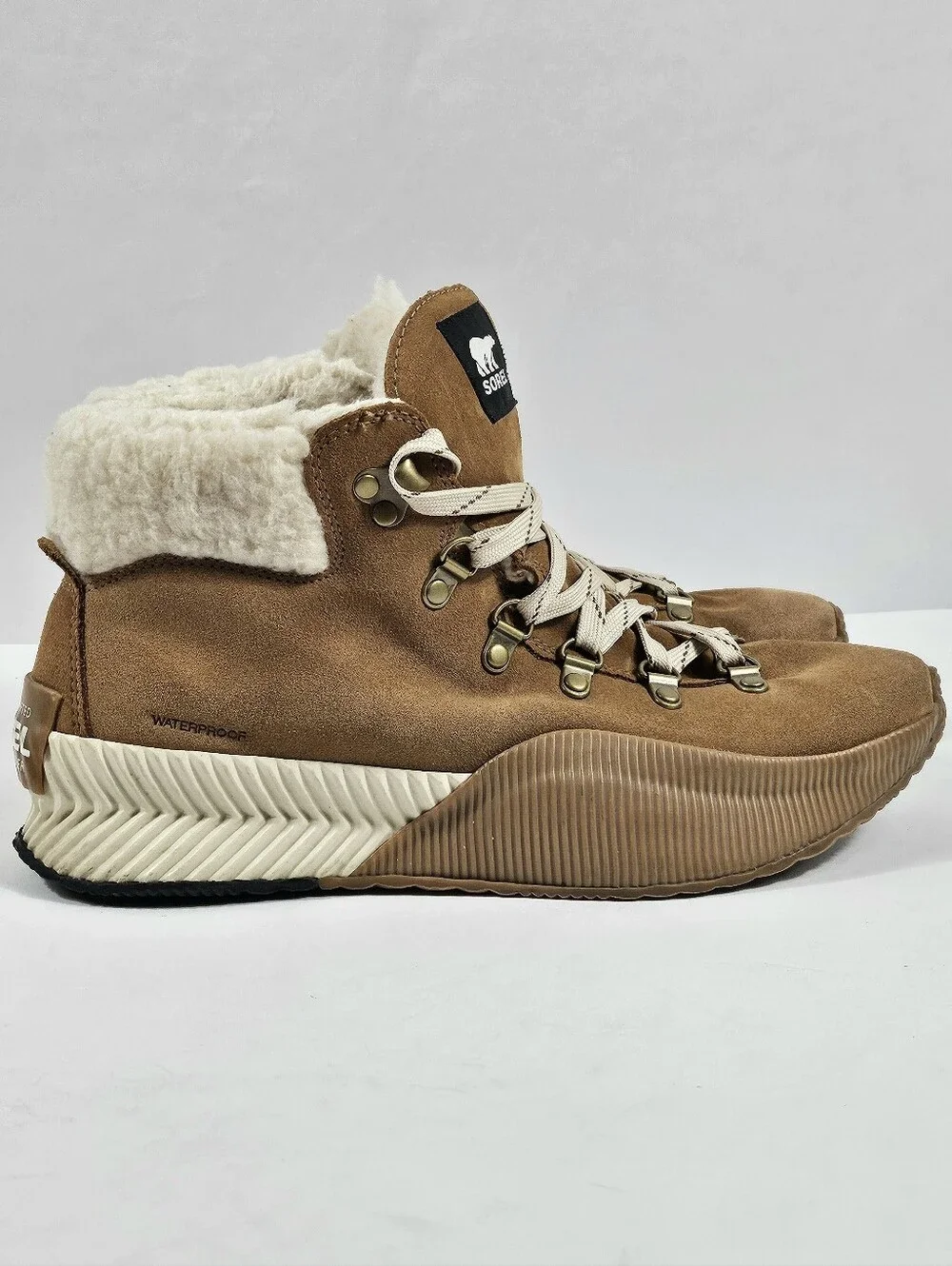 Sorel Out N' About III Conquest Waterproof Suede Faux Fur Lace Up Winter Boot